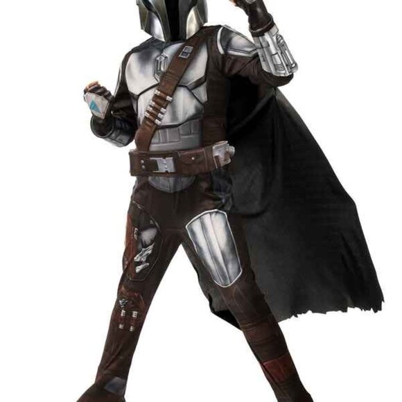 BRAND NEW LICENSED 4PC MANDALORIAN STAR WARS KIDS COSTUME SIZE M (7-8) - Picture 1 of 6
